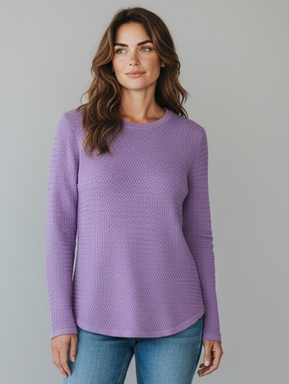 Talbots Lambswool Blend Purple Knit Sweater Size XL